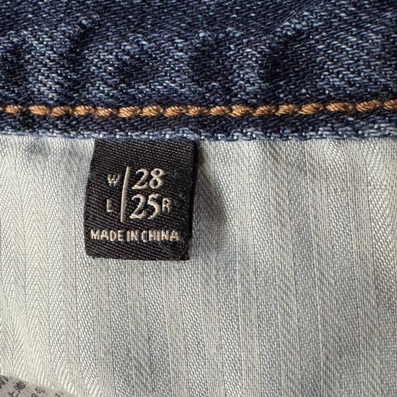 Abercrombie & Fitch SZ 28x25 Boyfriend Straight Jeans Mid-Rise Button-Fly Blue - Picture 11 of 11